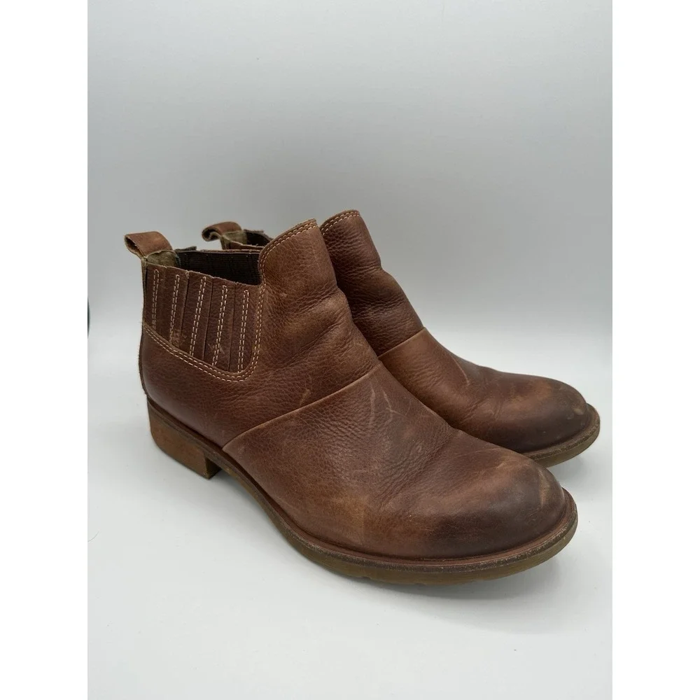 Sofft Women's Brown Leather Ankle Boots Size 8M Booties SF0007300 Boho Comfy